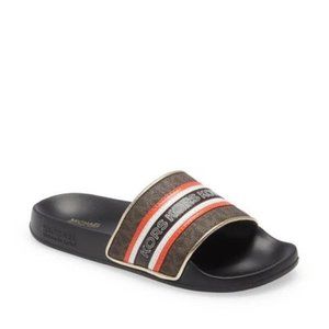 Michael Kors Gilmore Slide Sandals - Brown - Size 10